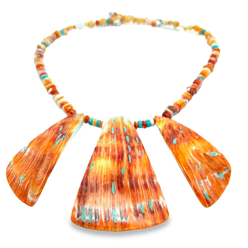 Jay King Spiny Oyster Shell & Turquoise Necklae