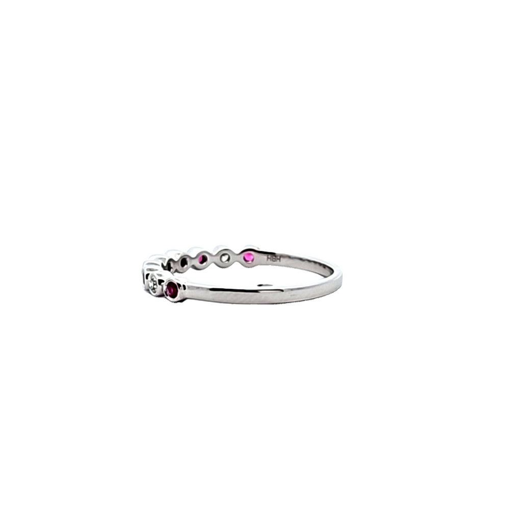 14K WG Ruby & Diamond Band