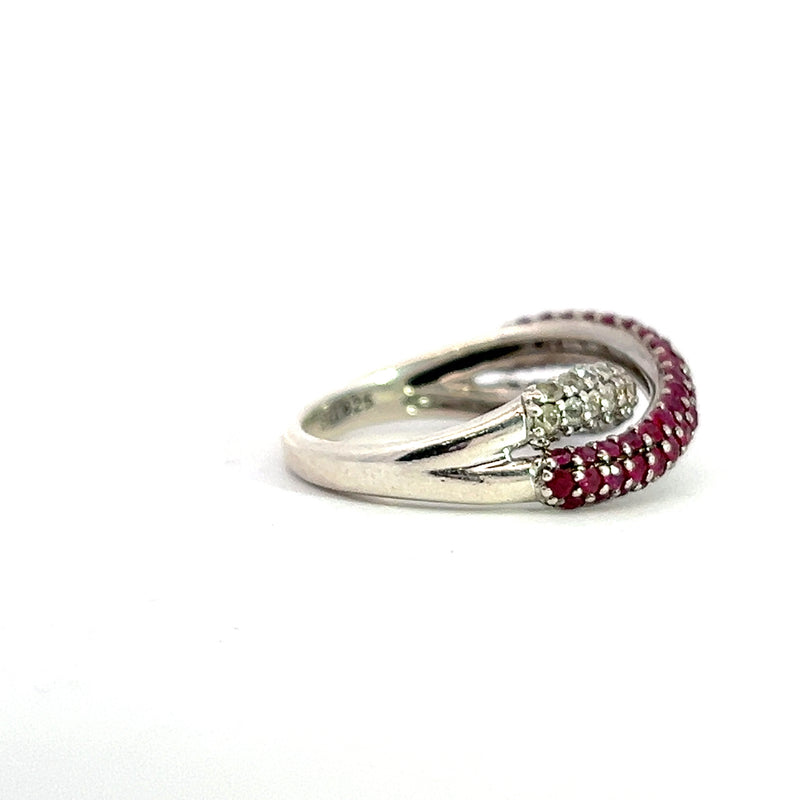 Sterling Silver Effy Ruby & White Sapphire Ring