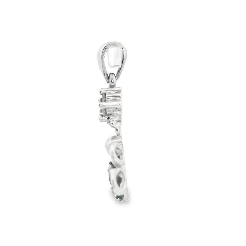 10K WG Black & White Diamond Bee Pendant