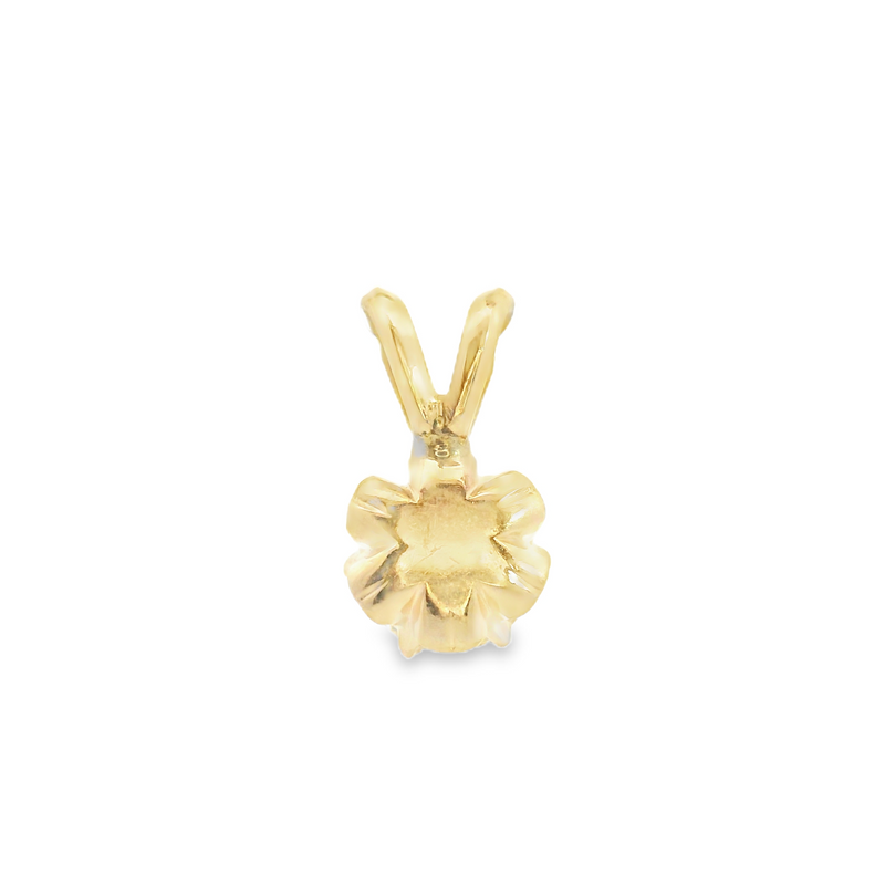 14K YG Solitaire Diamond Pendant