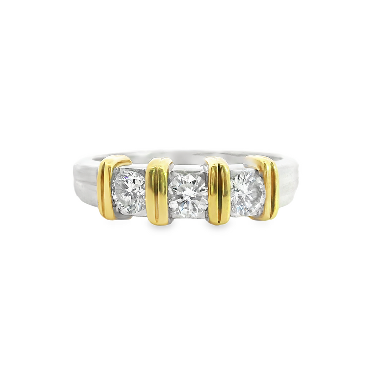 PLATINUM & 18K DIAMOND BAND