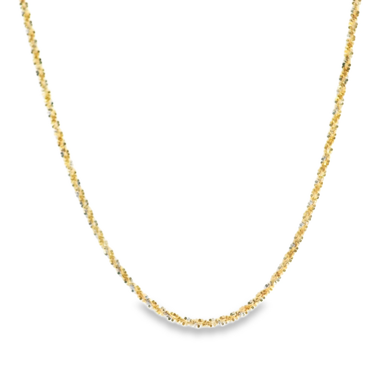 22K Two Tone Fancy Twisted Chain 20"