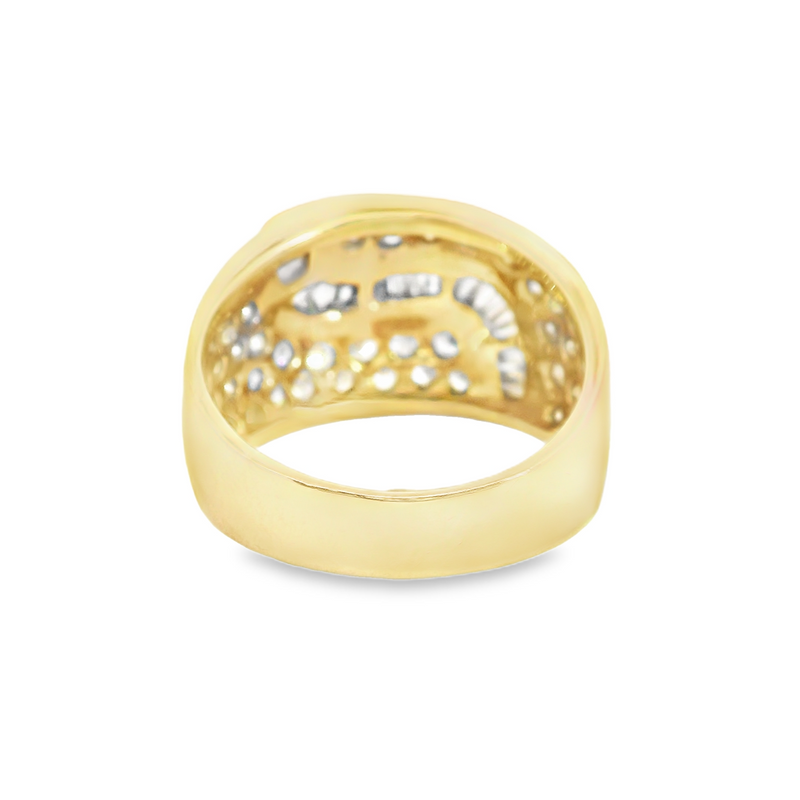 14K YG Cluster Diamond Ring