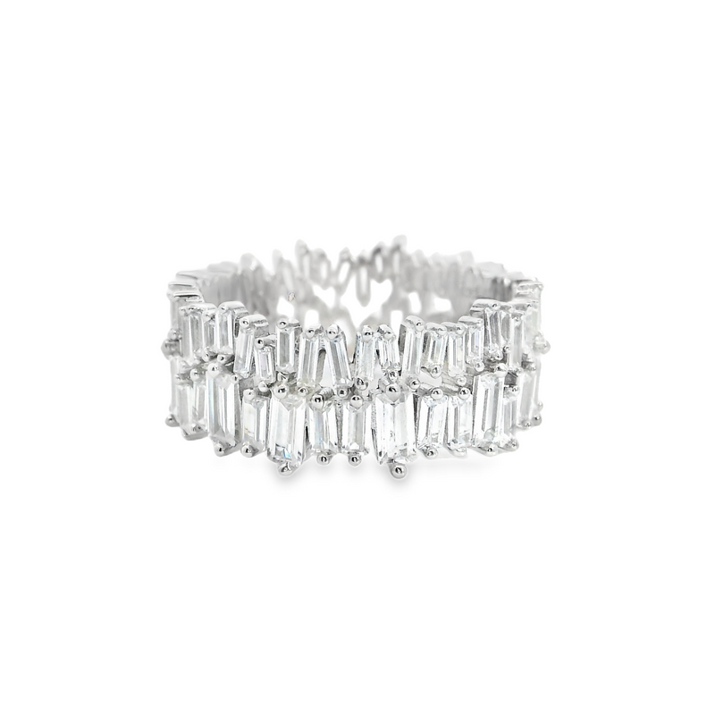 Sterling Silver CZ Eternity Band
