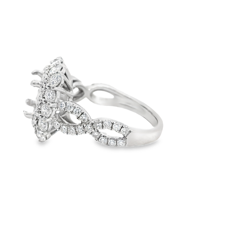 14K TT Diamond Semi Mount Ring