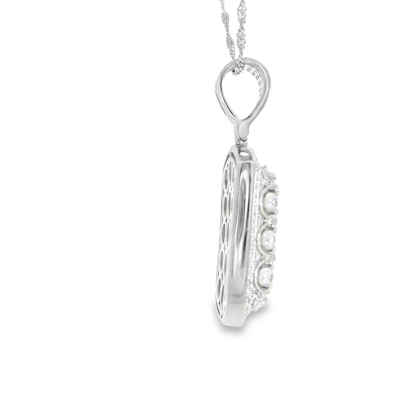 Sterling Silver Pave Set CZ Pendant