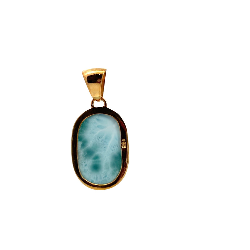 Gold Plated Sterling Silver Larimar Pendant