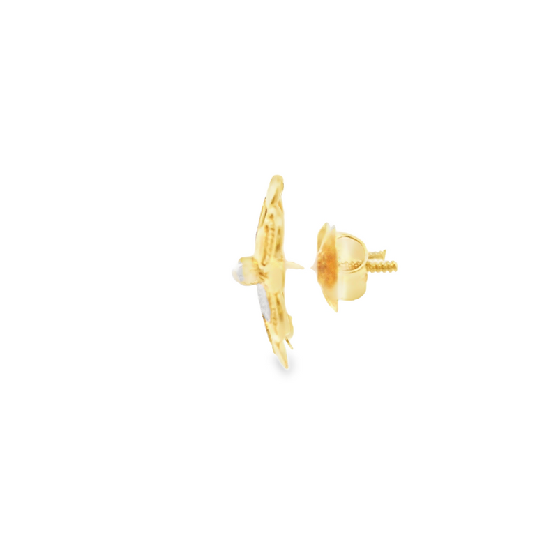 22K Two Tone Gold Earrings