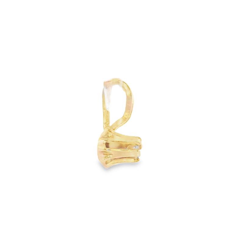 14K YG Solitaire Diamond Pendant