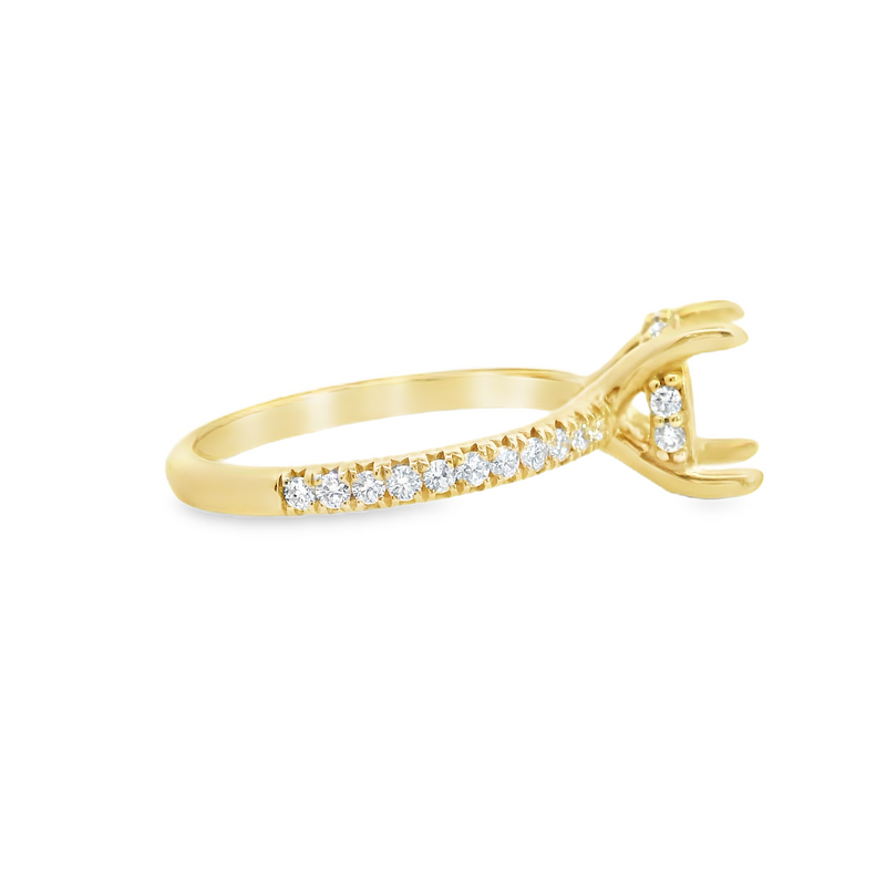 14K YG Hidden Halo Mounting