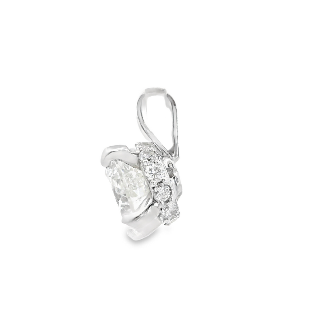 14K WG Solitaire Diamond Pendant