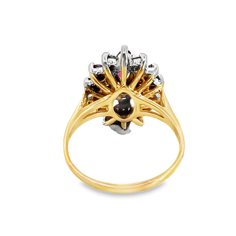 14K YG Ruby & Diamond Ring