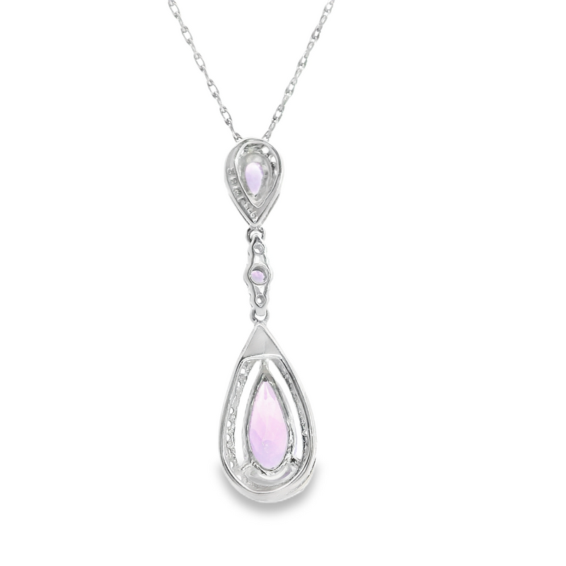 Sterling Silver Amethyst & Diamond Pendant