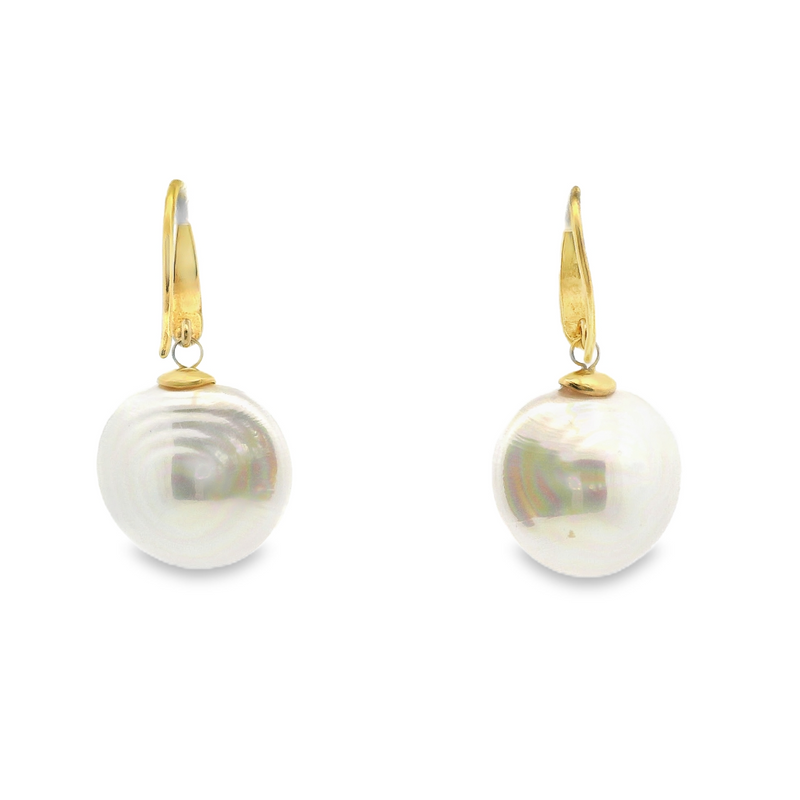 Gold Plated Mabe Pearl Earrings