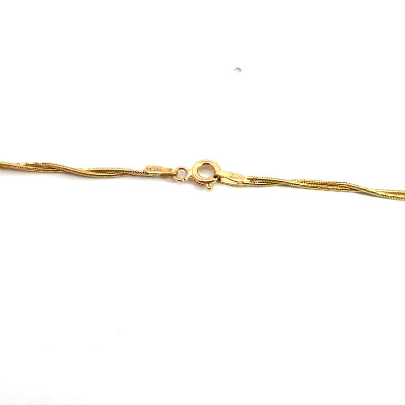 14K YG Twisted Snake Chain