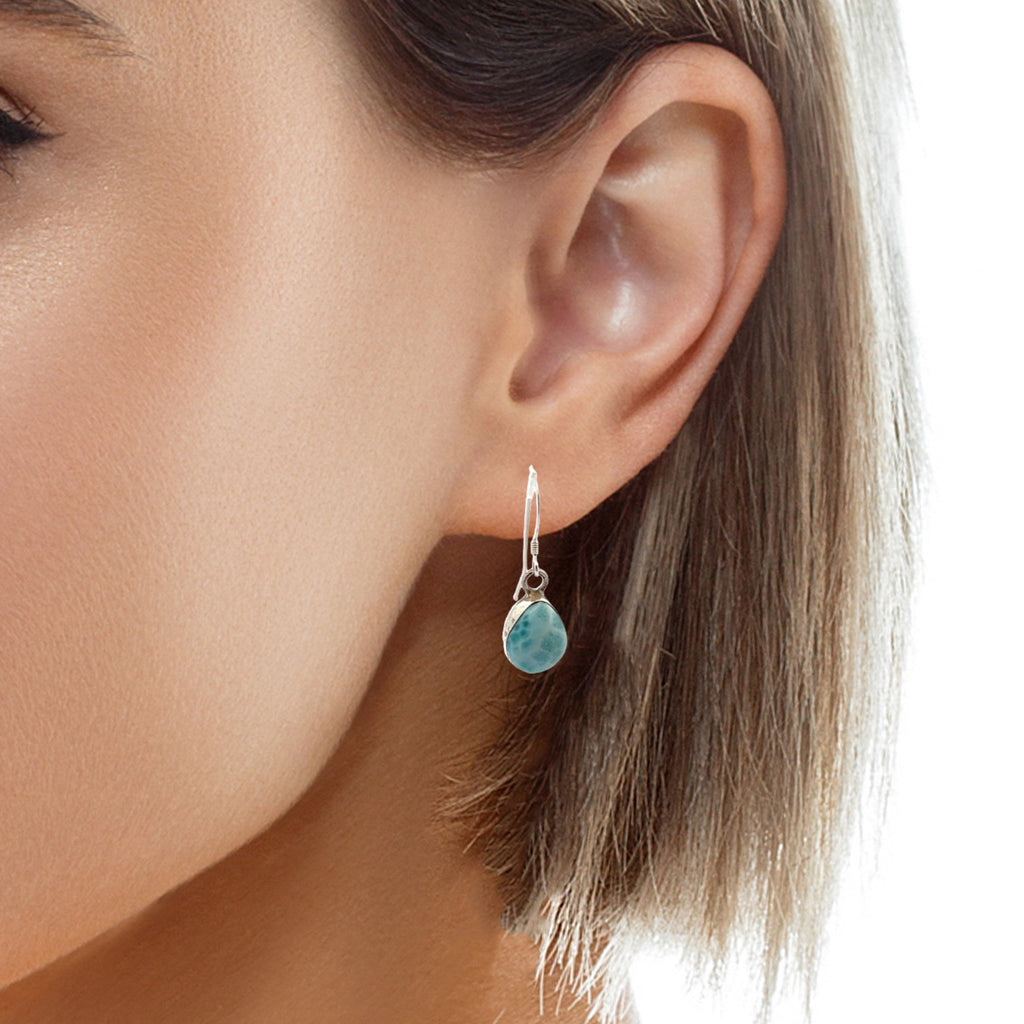 Sterling Silver Larimar Earrings