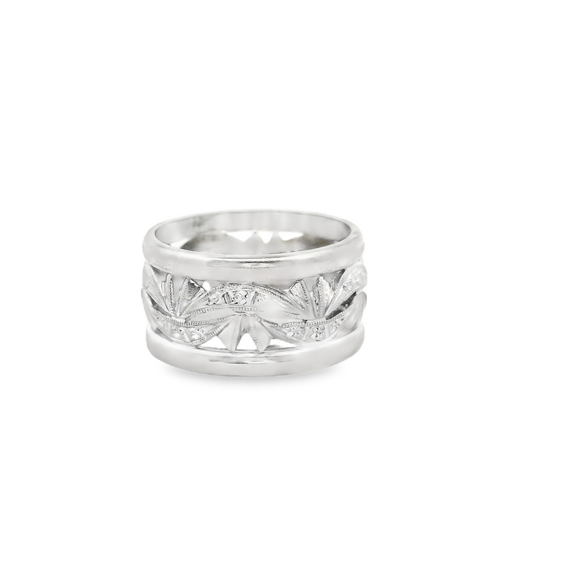 14K White Gold Wide Fashion Ring