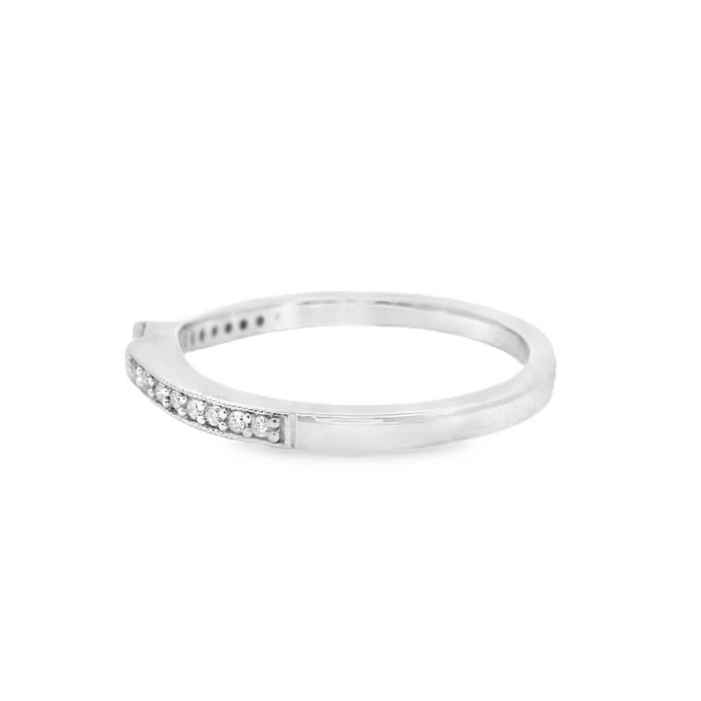 14K WG Curved Diamond Band