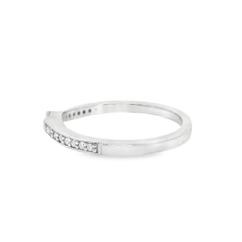 14K WG Curved Diamond Band