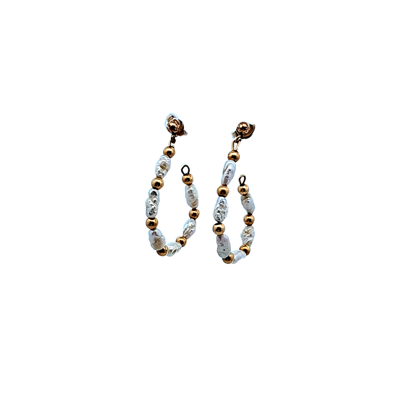 14K YG Keshi Pearl Earrings