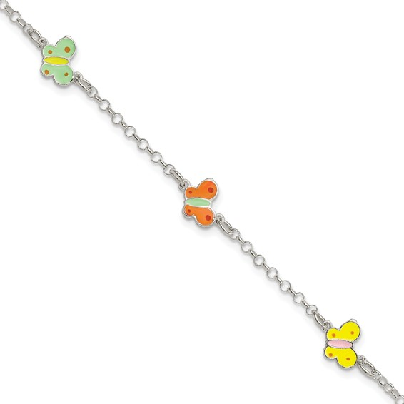 Silver Kids Butterfly Bracelet