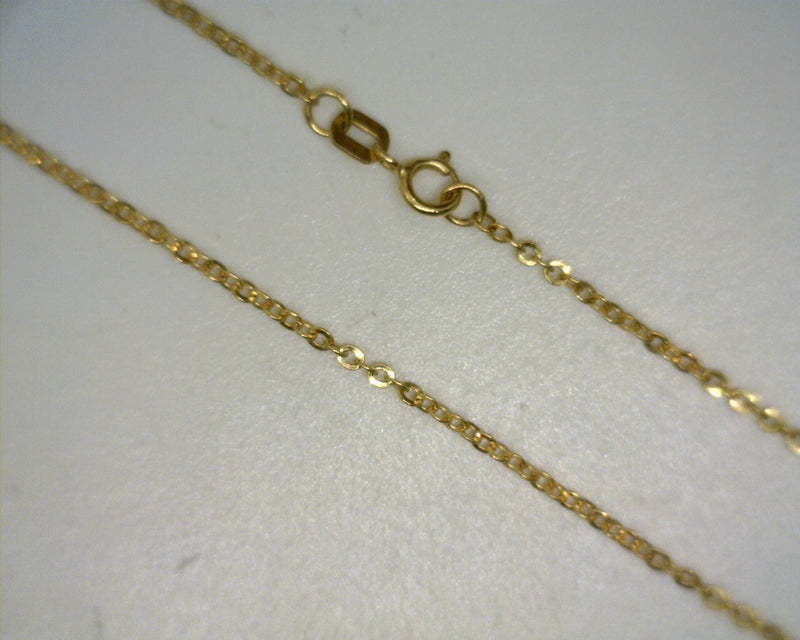 14K YG Hollow Diamond Cut Cable Chain