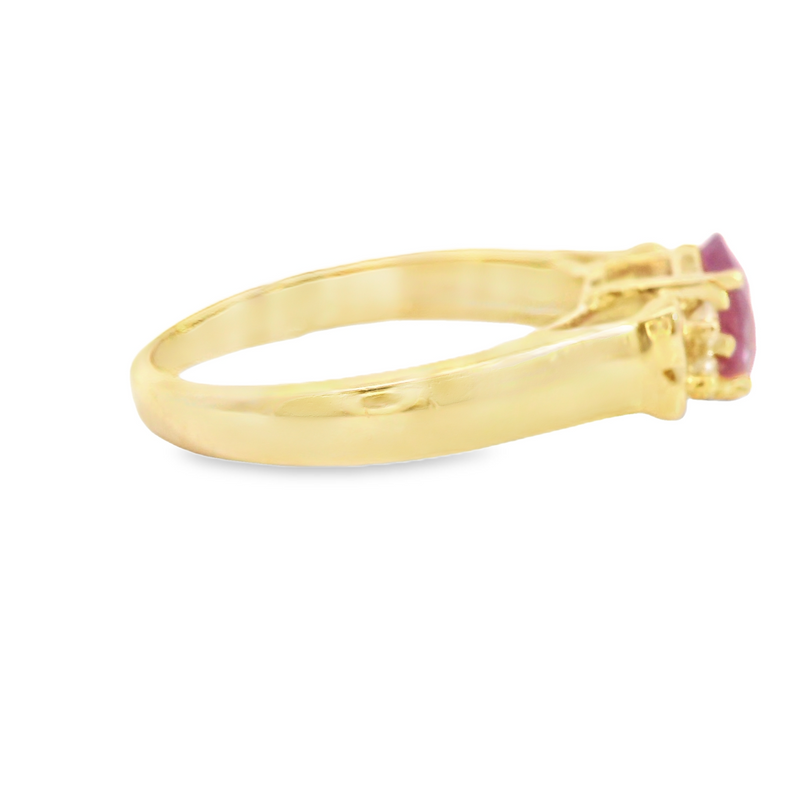 14K YG Ruby & Diamond Ring