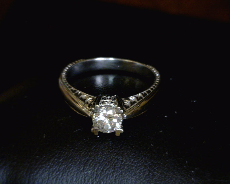 14K WG FILIGREE SOLITAIRE SETTING