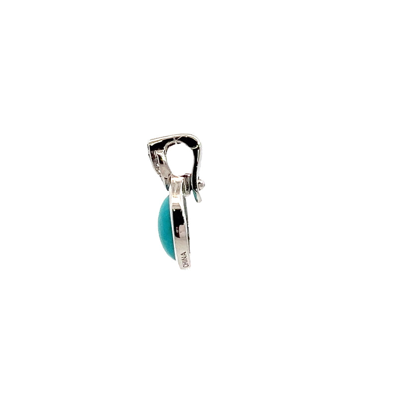 Sterling Silver Turquoise & Diamond Pendant