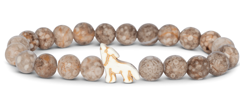 Wolf Tracking Bracelet in Moon Stone