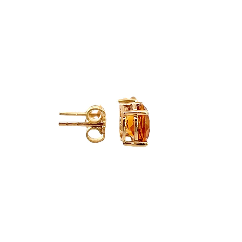 14K YG Citrine Stud Earrings