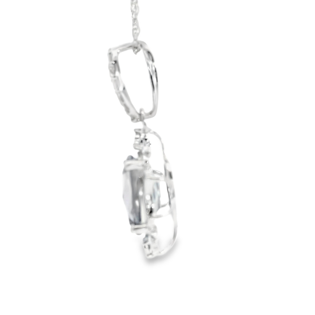 10K WG Created Alexandrite & Diamond Pendant