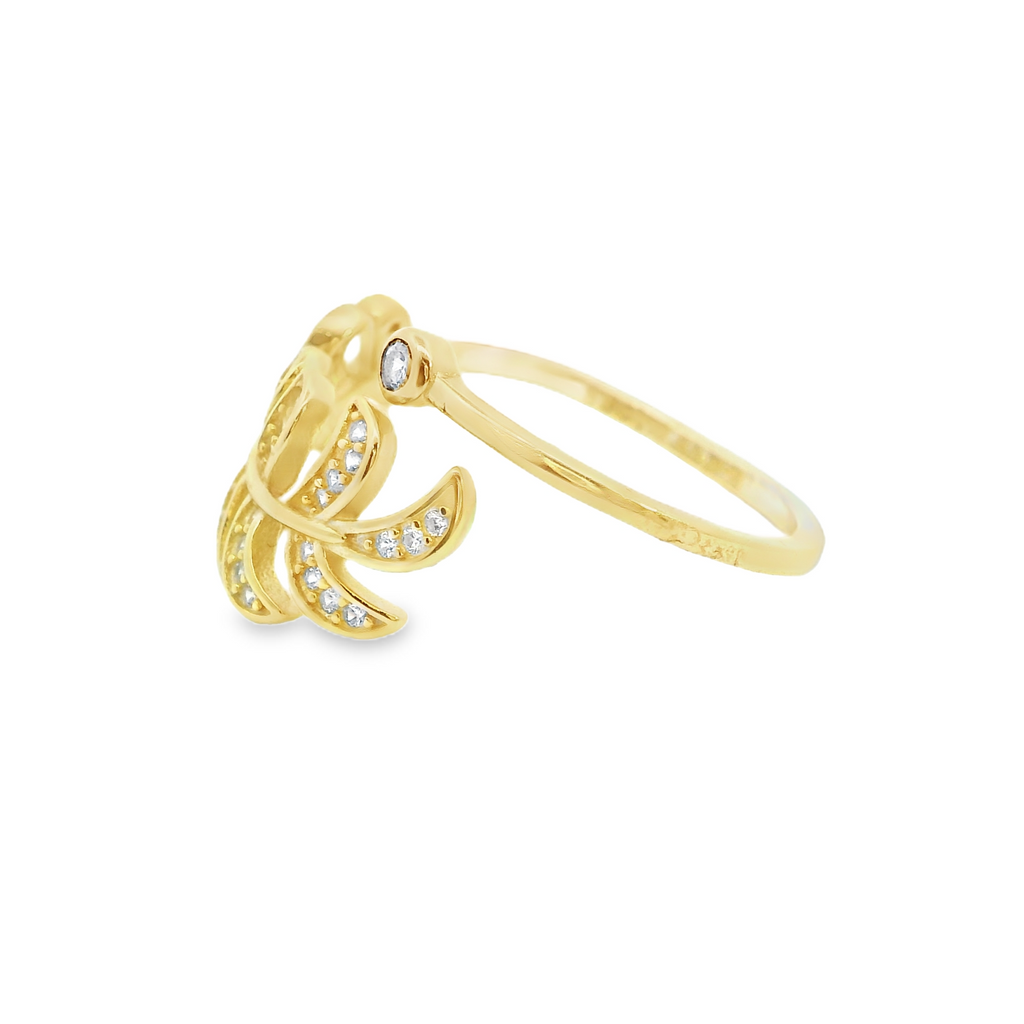Gold Plated Leaf Ring