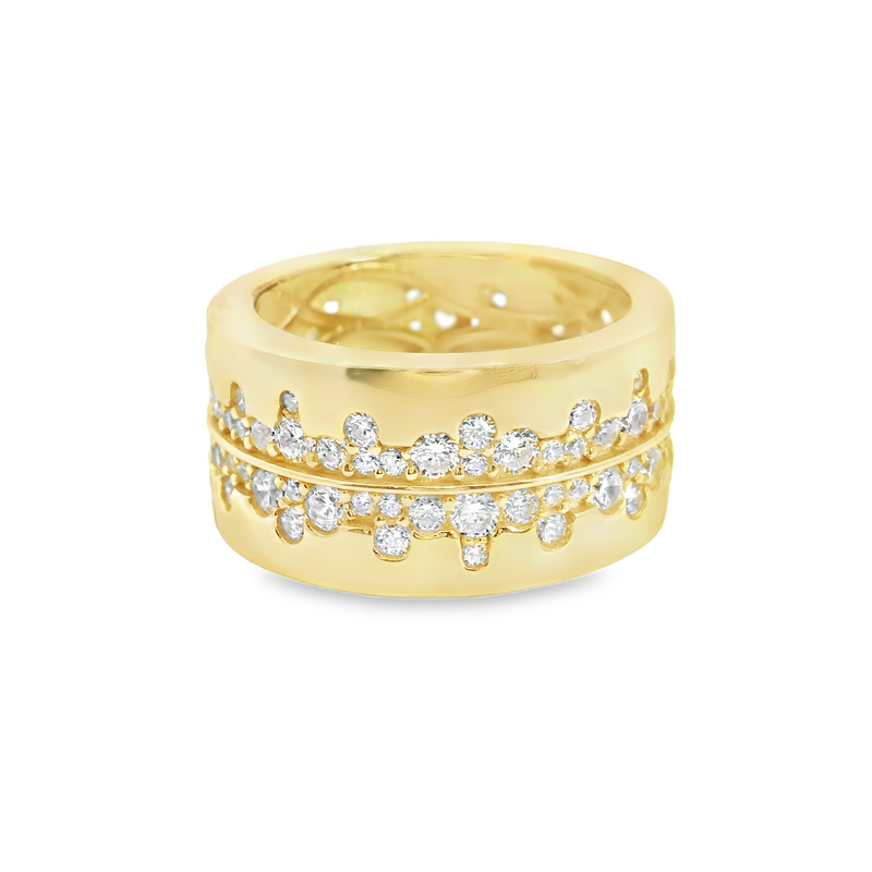 Wide Gold Plated CZ Band