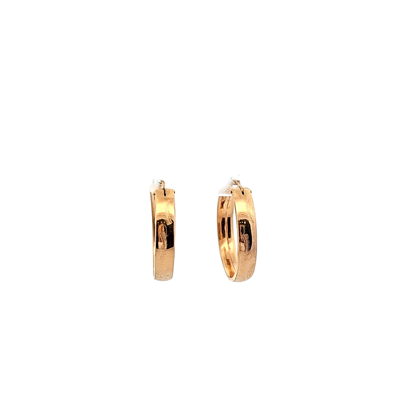 14K YG Hoop Earrings with Etch