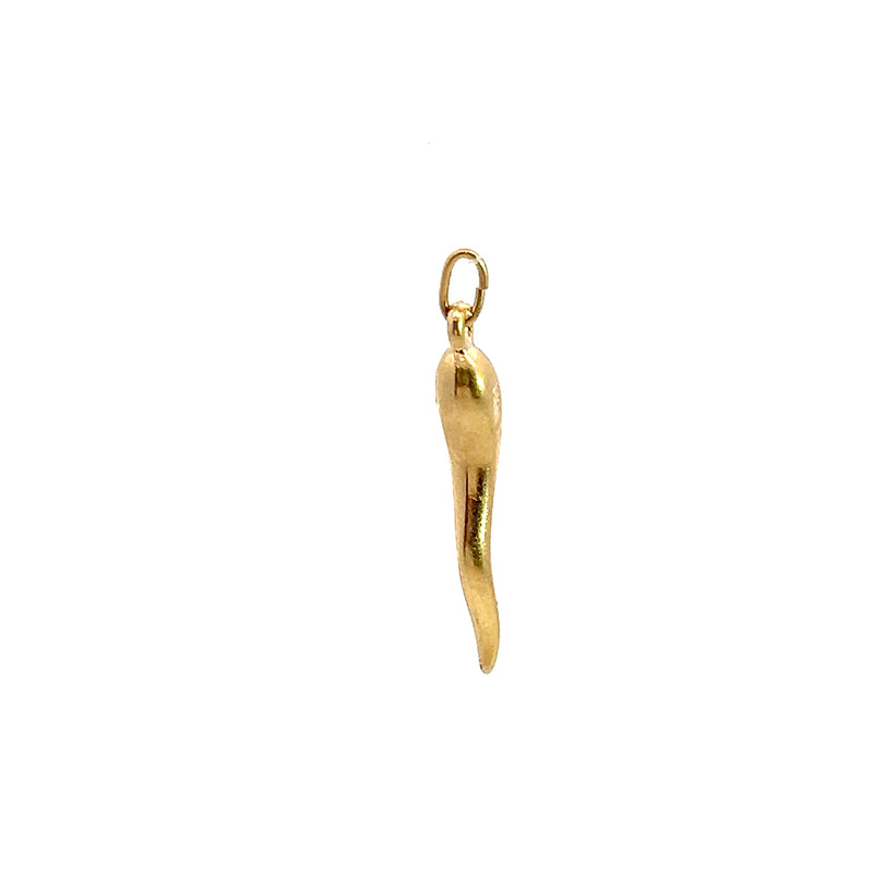 14K YG Italian Horn Pendant