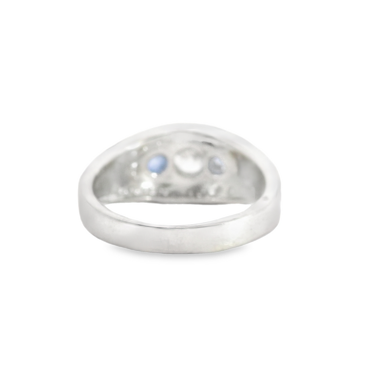 14K WG SAPPHIRE & DIAMOND ENGAGEMENT RING