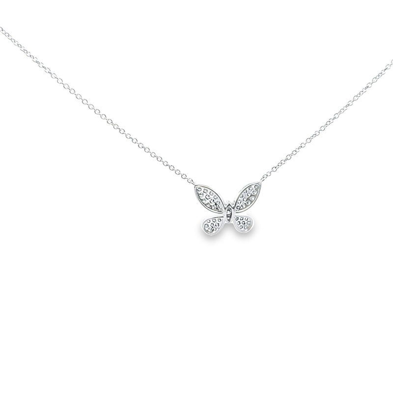 14K WG Butterfly Diamond Necklace