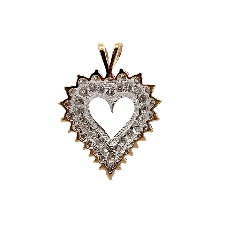 10K YG Diamond Heart Pendant