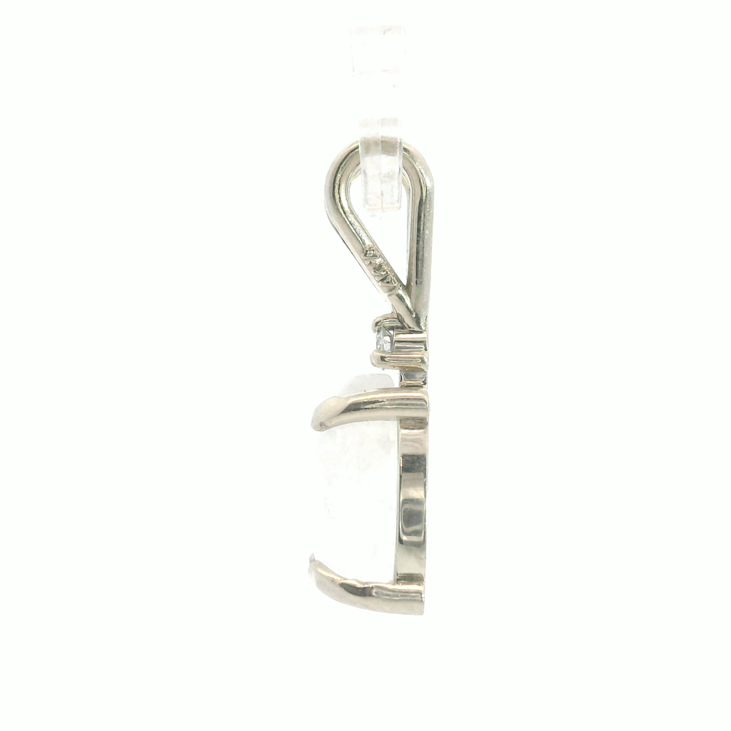 14K WG Moonstone & Diamond Pendant