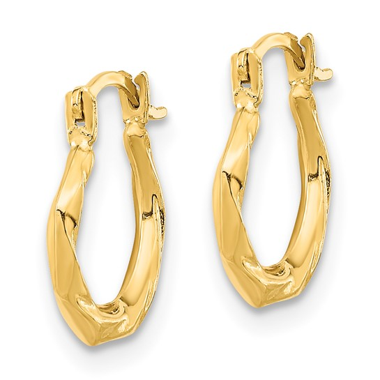 14K Polished Twist Hoop Earrings