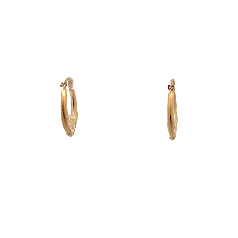 14K YG Sunflower Hoop Earrings