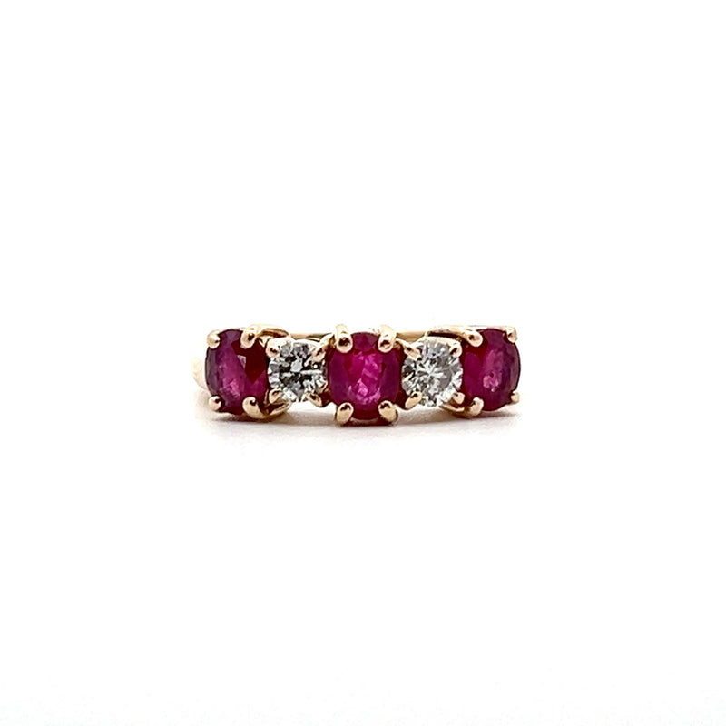 14K YG Ruby & Diamond Band