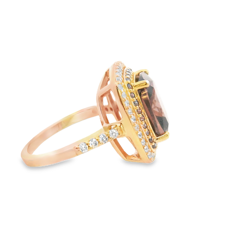 Rose Gold Plated Sterling Silver CZ Ring