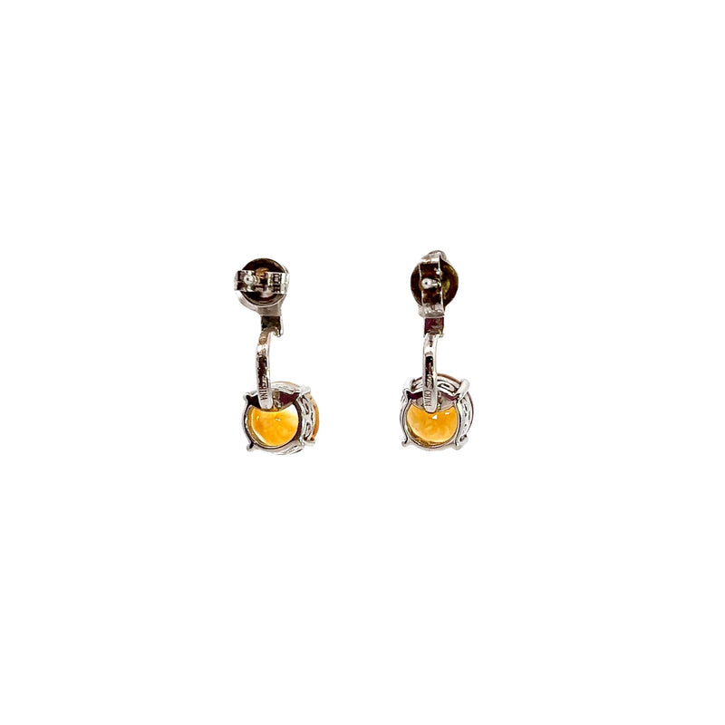 Sterling Silver Citrine Earrings with Removable Jacket