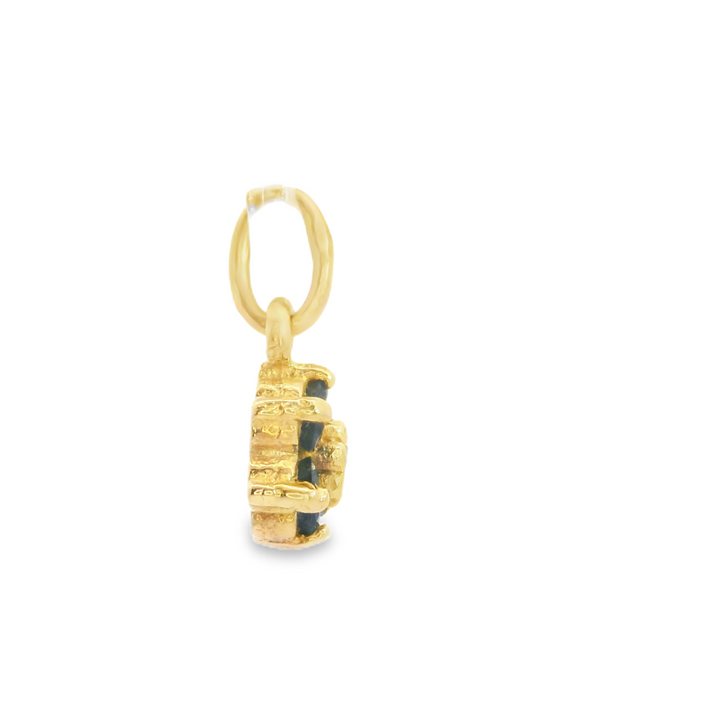14K YG Sapphire & Diamond Pendant