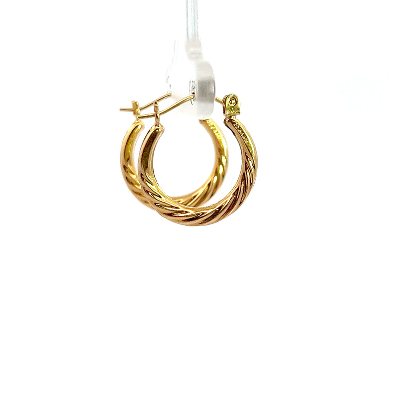 14K YG Twisted Hoop Earrings