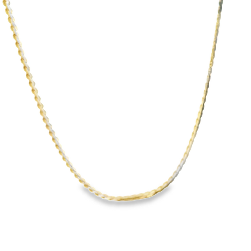 22K Two Tone Fancy Link Chain 18"