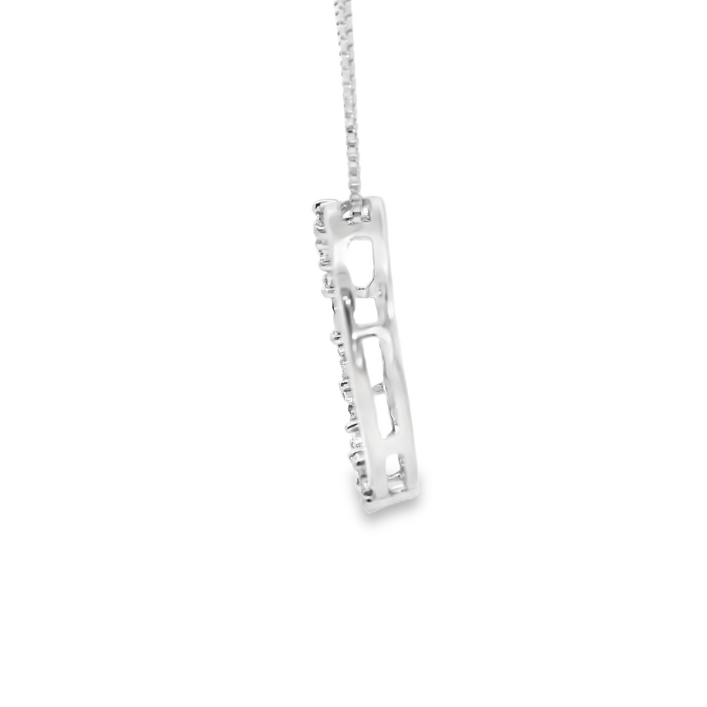 Sterling Silver Circle Diamond Pendant
